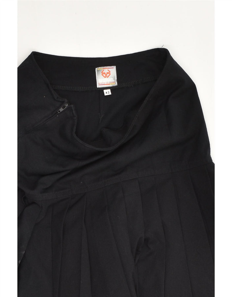 STEFANEL Womens High Waist Pleated Skirt IT 42 Medium W26 Black Polyester | Vintage Stefanel | Thrift | Second-Hand Stefanel | Used Clothing | Messina Hembry 