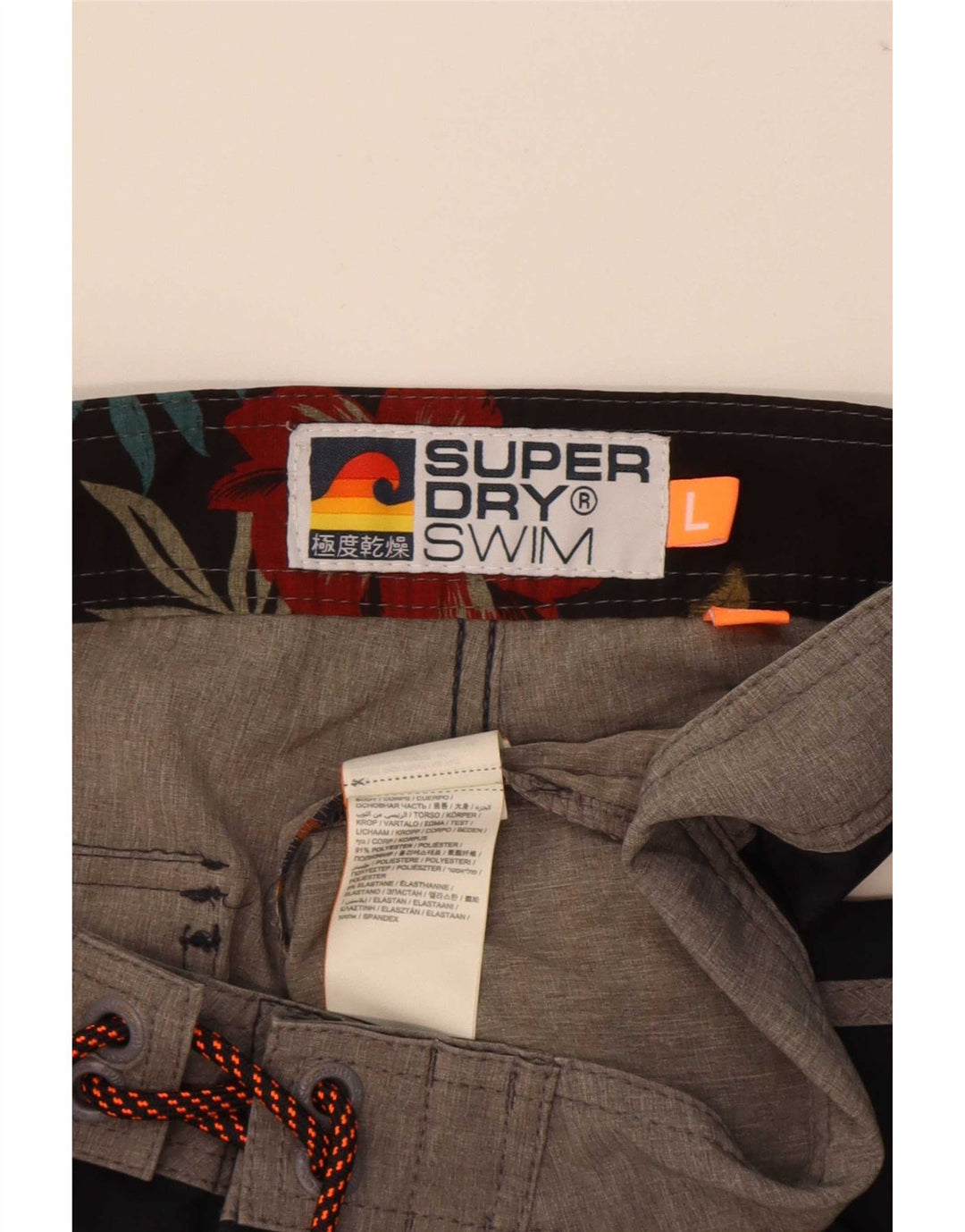 Superdry Mens Swimming Shorts Large Navy Blue Striped Polyester