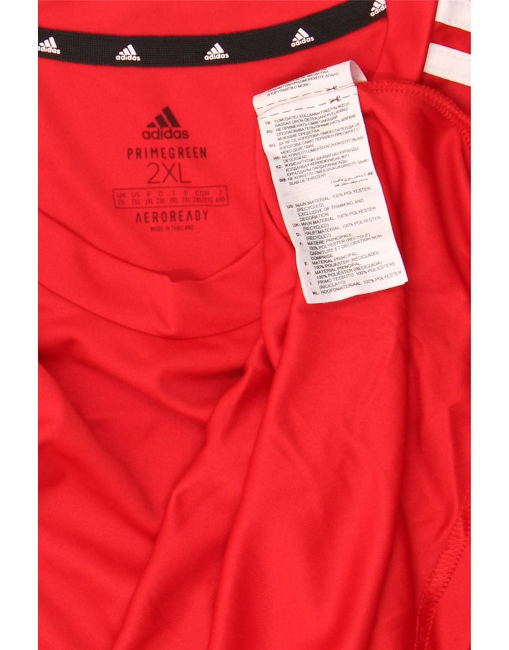Adidas Mens Aeroready T-Shirt Top 2XL Red Polyester