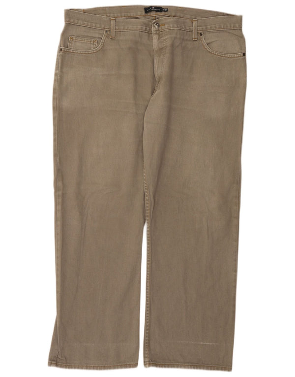 Marks & Spencer Mens Straight Casual Trousers W42 L29 Grey Cotton