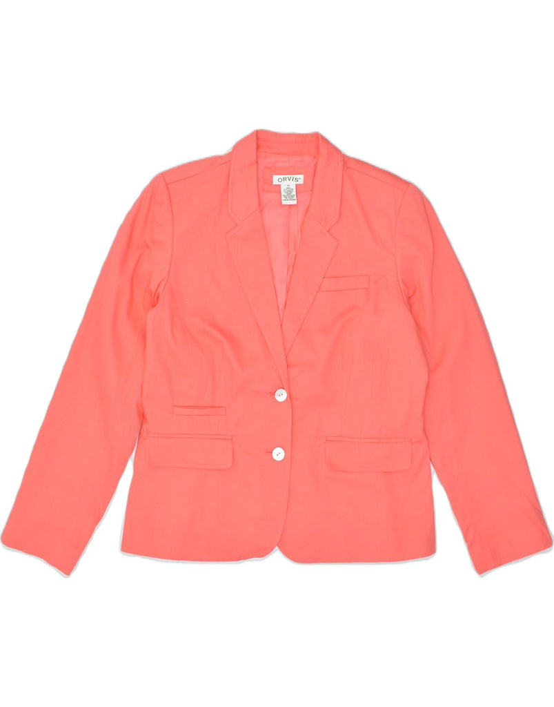 ORVIS Womens 2 Button Blazer Jacket UK 14 XL Pink Cotton | Vintage | Thrift | Second-Hand | Used Clothing | Messina Hembry 