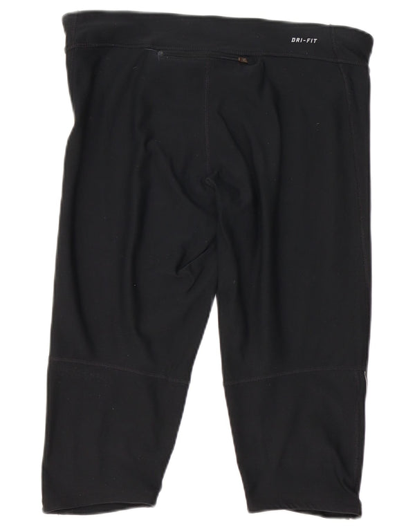 Nike Womens Dri Fit Capri Leggings UK 14 Large  Black Polyester
