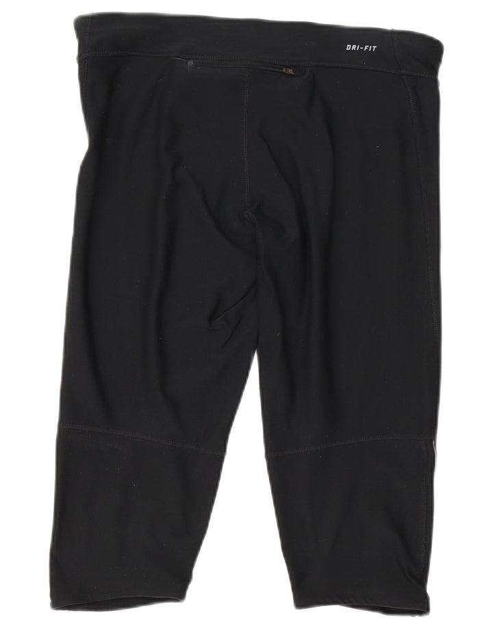 Nike Womens Dri Fit Capri Leggings UK 14 Large  Black Polyester