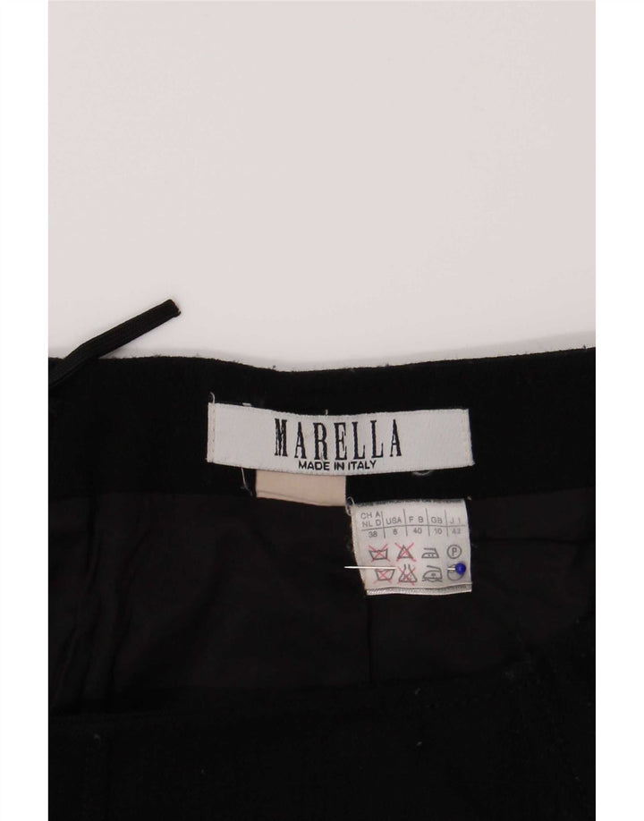 Marella Womens Mini Skirt UK 10 Small W26  Black Wool