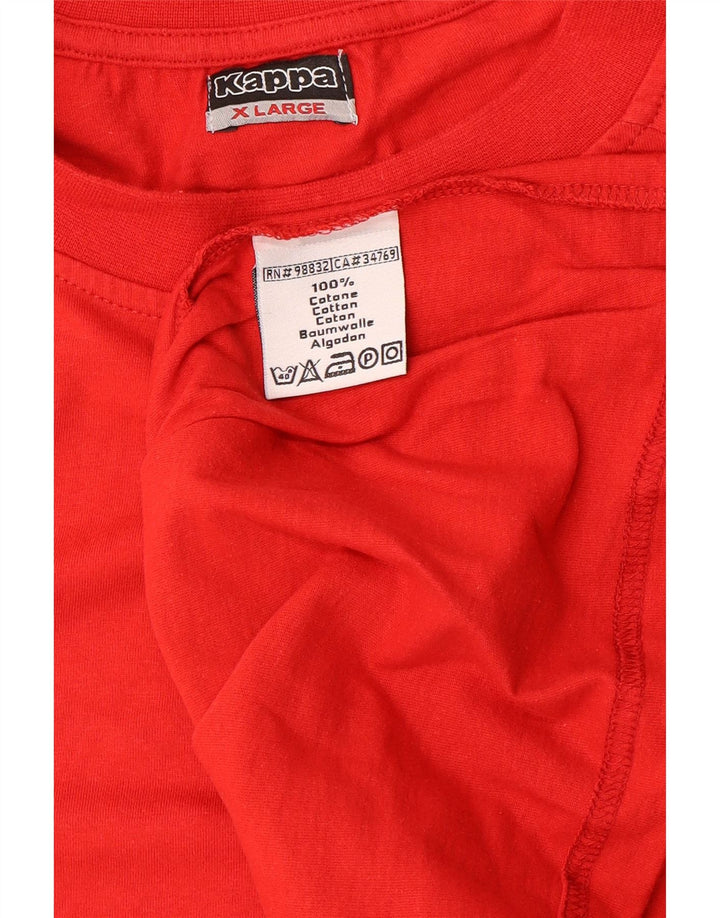 KAPPA Mens T-Shirt Top XL Red Cotton
