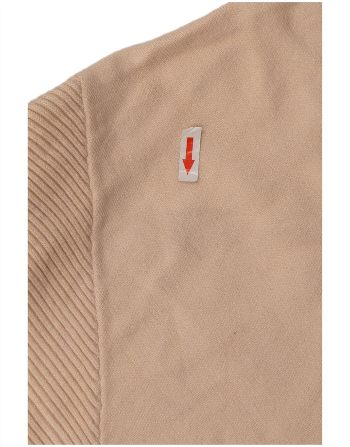 ZARA Womens Oversized Zip Neck Jumper Sweater UK 14 Medium Beige