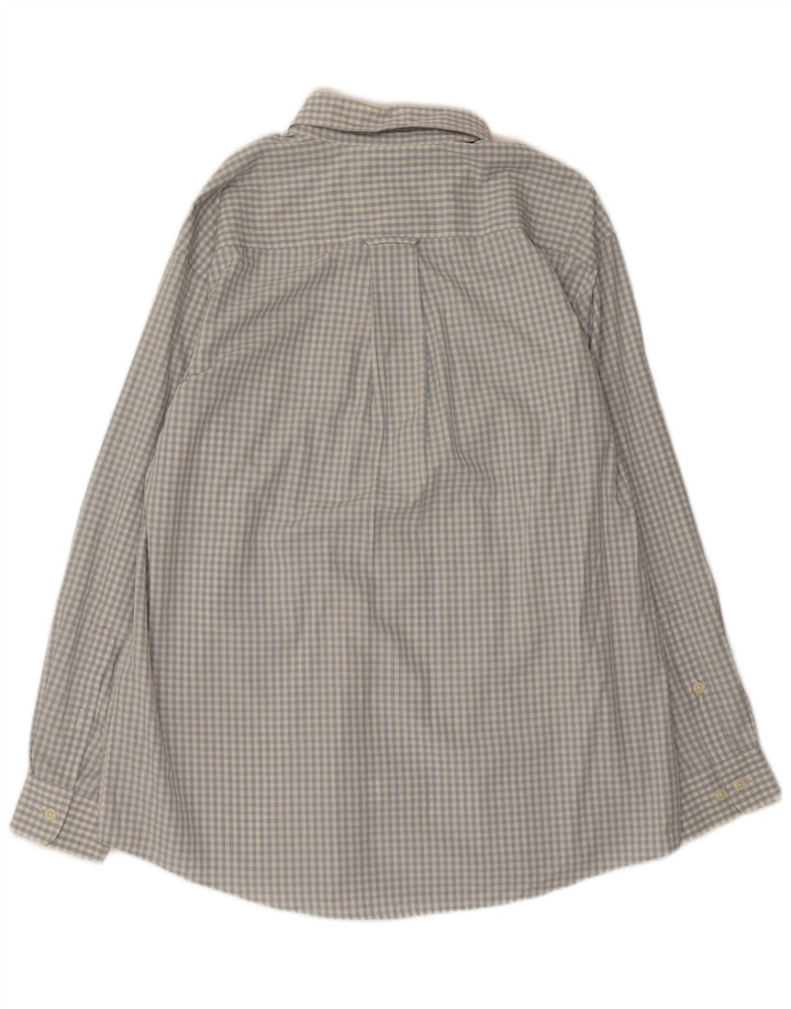 Orvis Mens Shirt Large Blue Gingham Cotton