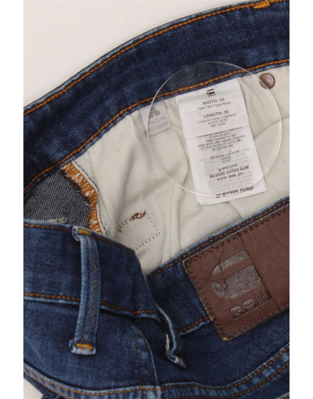G-Star Mens Revend Super Slim Jeans W32 L30 Blue Cotton