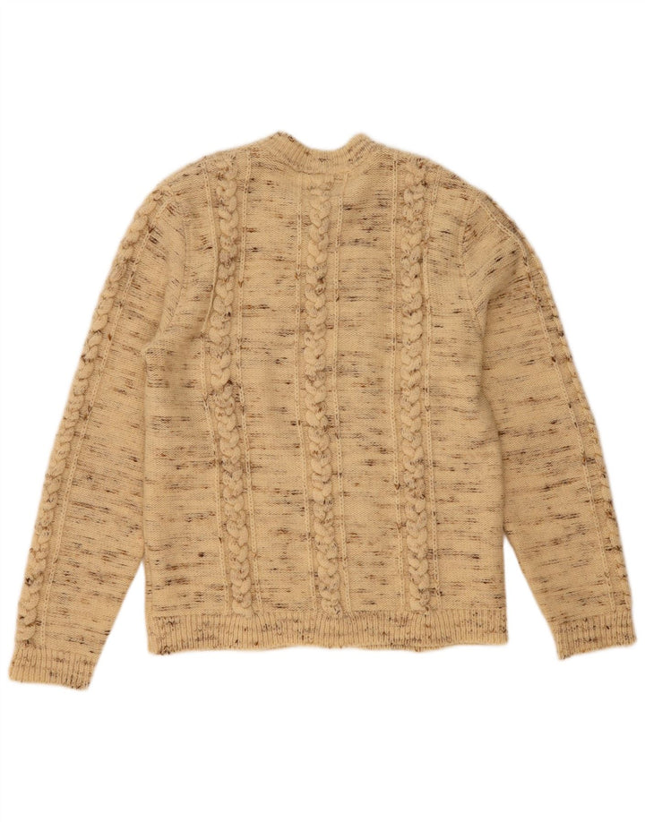 MOSCHEN MODELL Womens Trachten Cardigan Sweater EU 50 3XL Beige Flecked