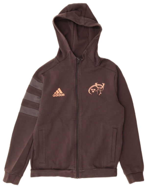 ADIDAS Girls Munster Rugby Zip Hoodie Sweater 11-12 Years Grey Cotton
