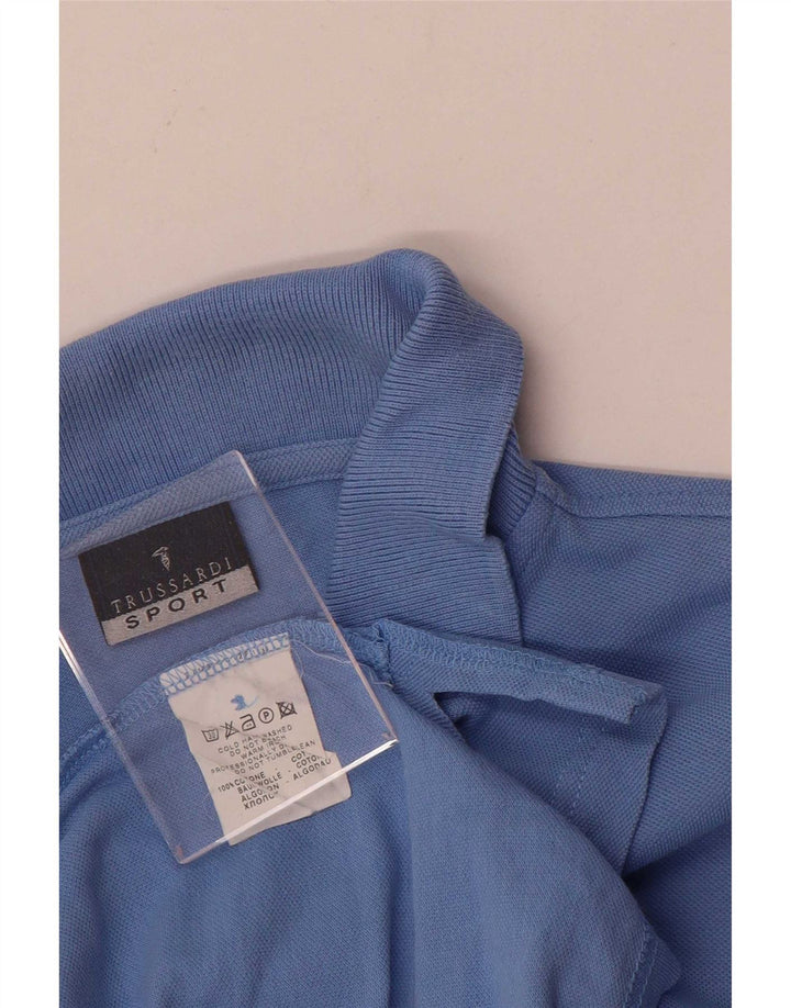 Trussardi Mens Polo Shirt Large Blue Cotton
