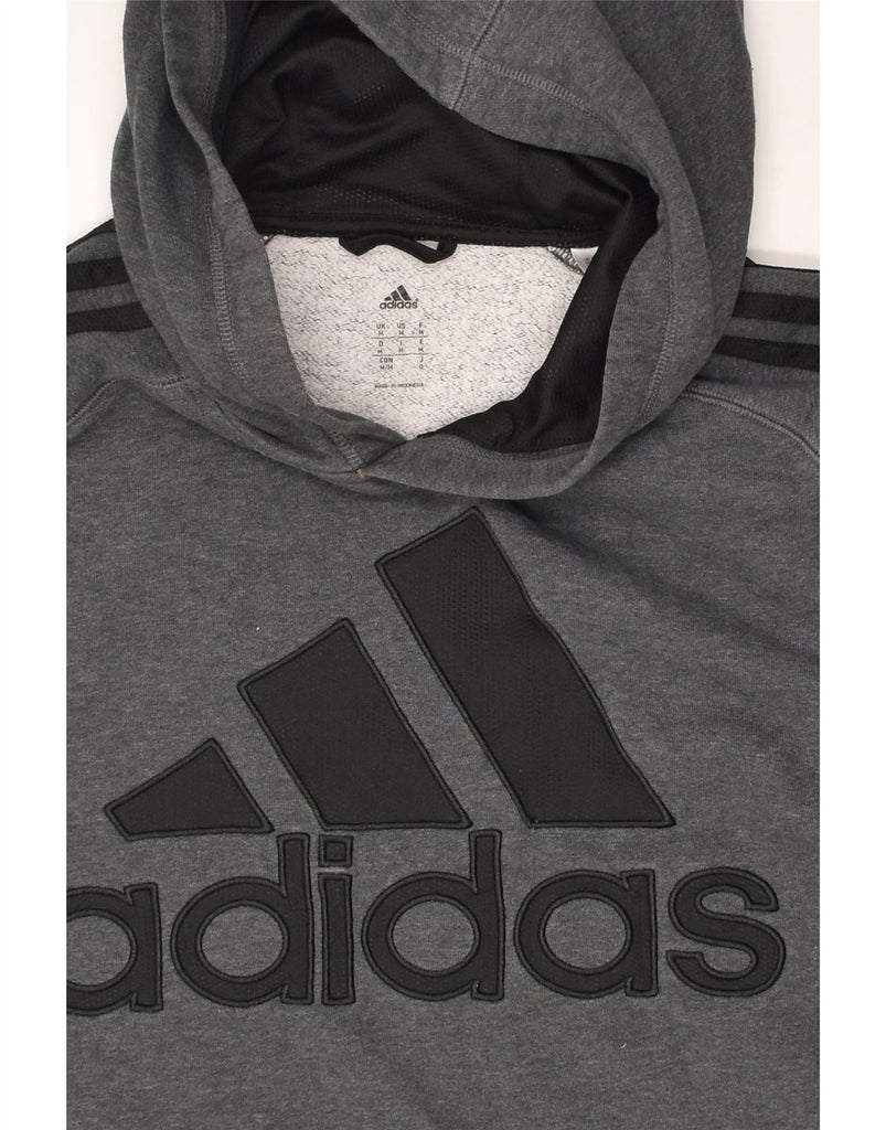 ADIDAS Mens Graphic Hoodie Jumper Medium Grey Cotton | Vintage Adidas | Thrift | Second-Hand Adidas | Used Clothing | Messina Hembry 