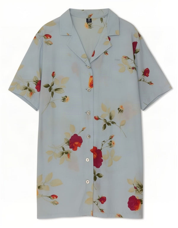 Colmar Womens Short Sleeves Shirt Dress UK 18 XL Blue Floral