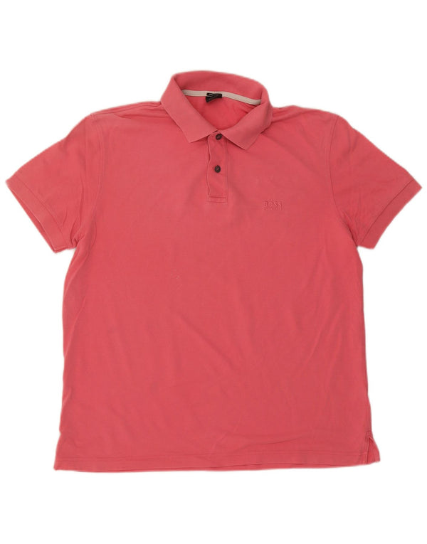 Hugo Boss Mens Regular Fit Polo Shirt Large Red Cotton