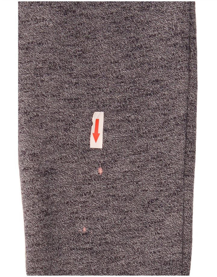 Superdry Mens Zip Hoodie Sweater Small Grey Flecked Cotton