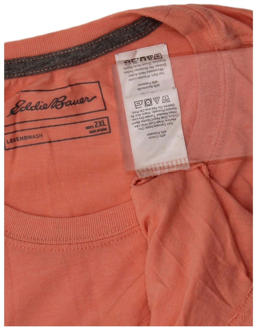 Eddie Bauer Mens Graphic T-Shirt Top 2XL Pink Cotton