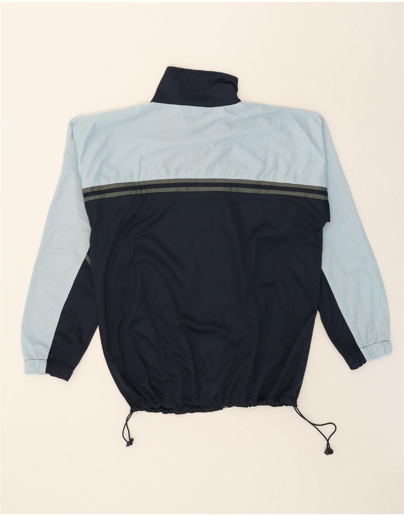 ASICS Mens Tracksuit Top Jacket Large Navy Blue Colourblock Polyester Vintage Asics and Second-Hand Asics from Messina Hembry 