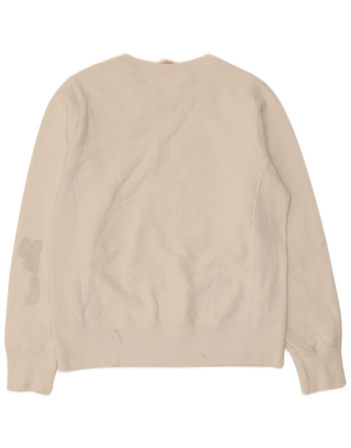 Champion Womens Sweatshirt Jumper UK 16 Large White Cotton
