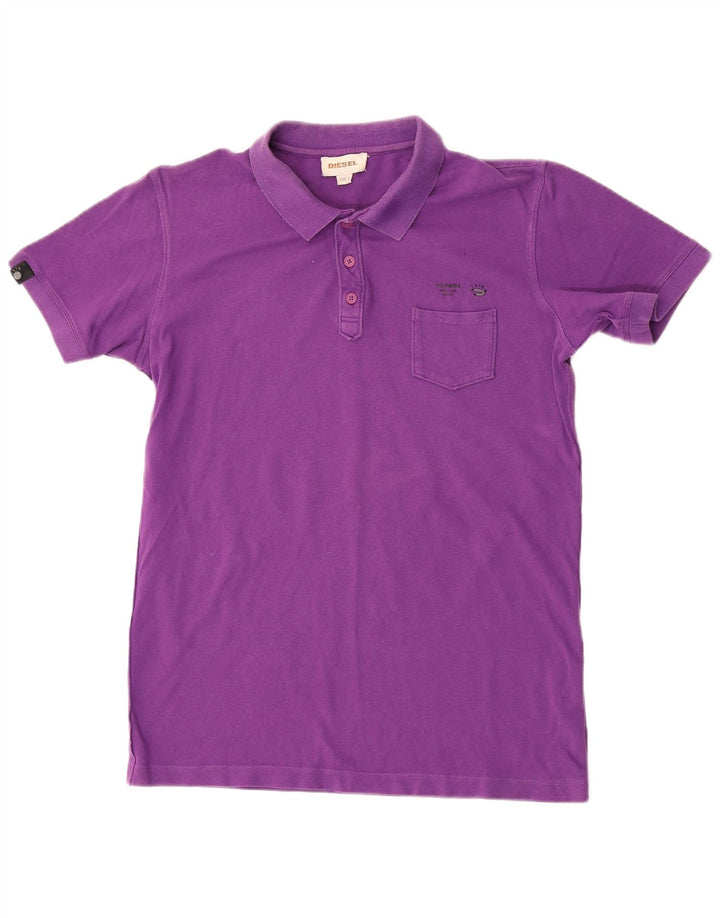 Diesel Mens Polo Shirt Large Purple Cotton