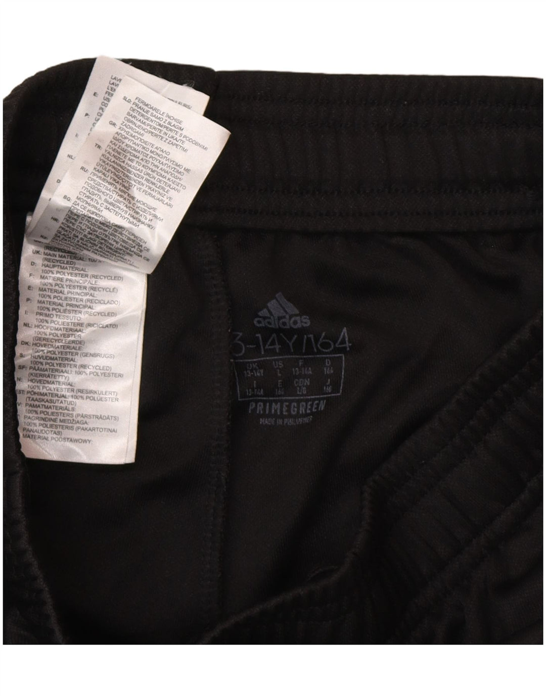 Adidas Boys Primegreen Tracksuit Trousers 13-14 Years Black Polyester
