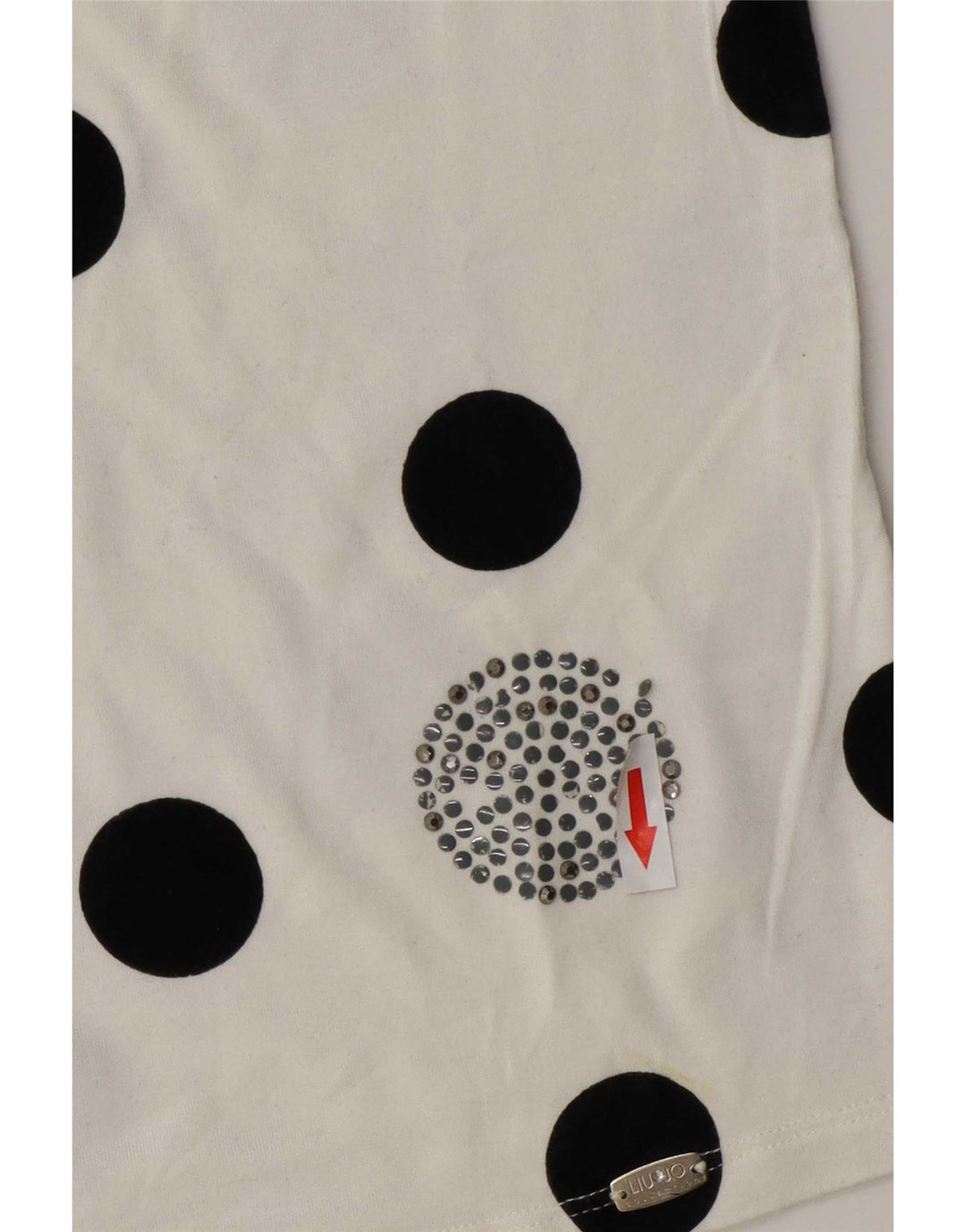 Liu Jo Womens Top Long Sleeve IT 42 Medium White Polka Dot Viscose