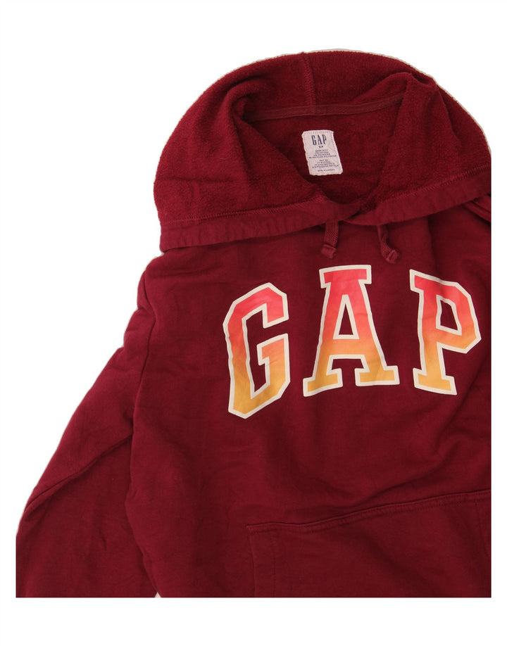 GAP Mens Graphic Hoodie Jumper Small Red Cotton Vintage Gap and Second-Hand Gap from Messina Hembry 