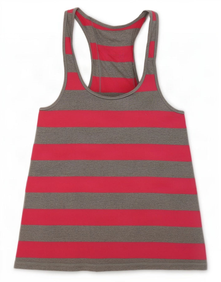 Jack Wills Womens Graphic Vest Top UK 8 Small Grey Striped Cotton
