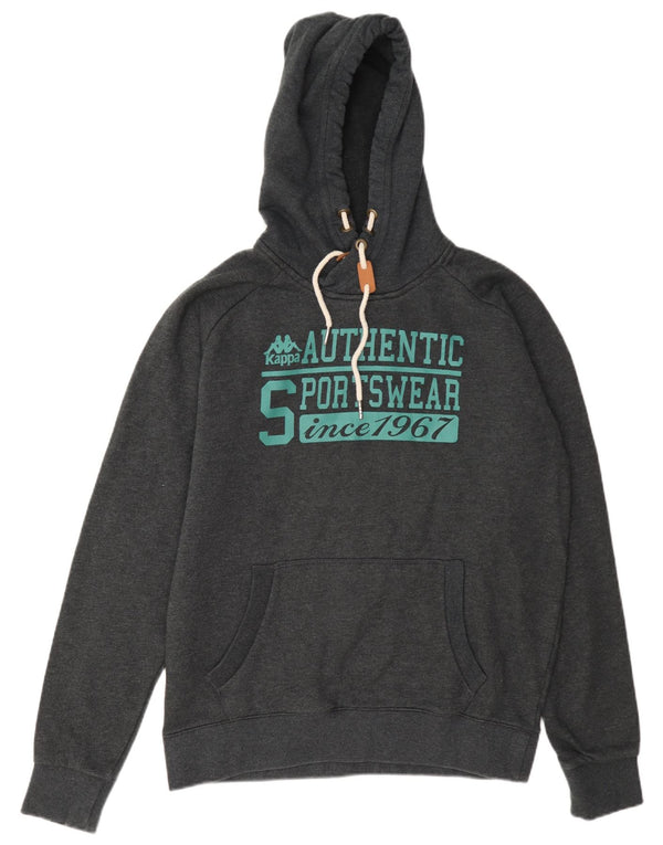 Kappa Mens Graphic Hoodie Jumper XL Grey Cotton