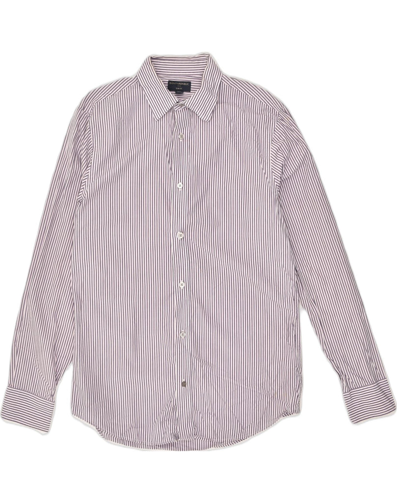 BANANA REPUBLIC Mens Slim Fit Shirt Size 15 15 1/2 Medium Purple Pinstripe | Vintage Banana Republic | Thrift | Second-Hand Banana Republic | Used Clothing | Messina Hembry 