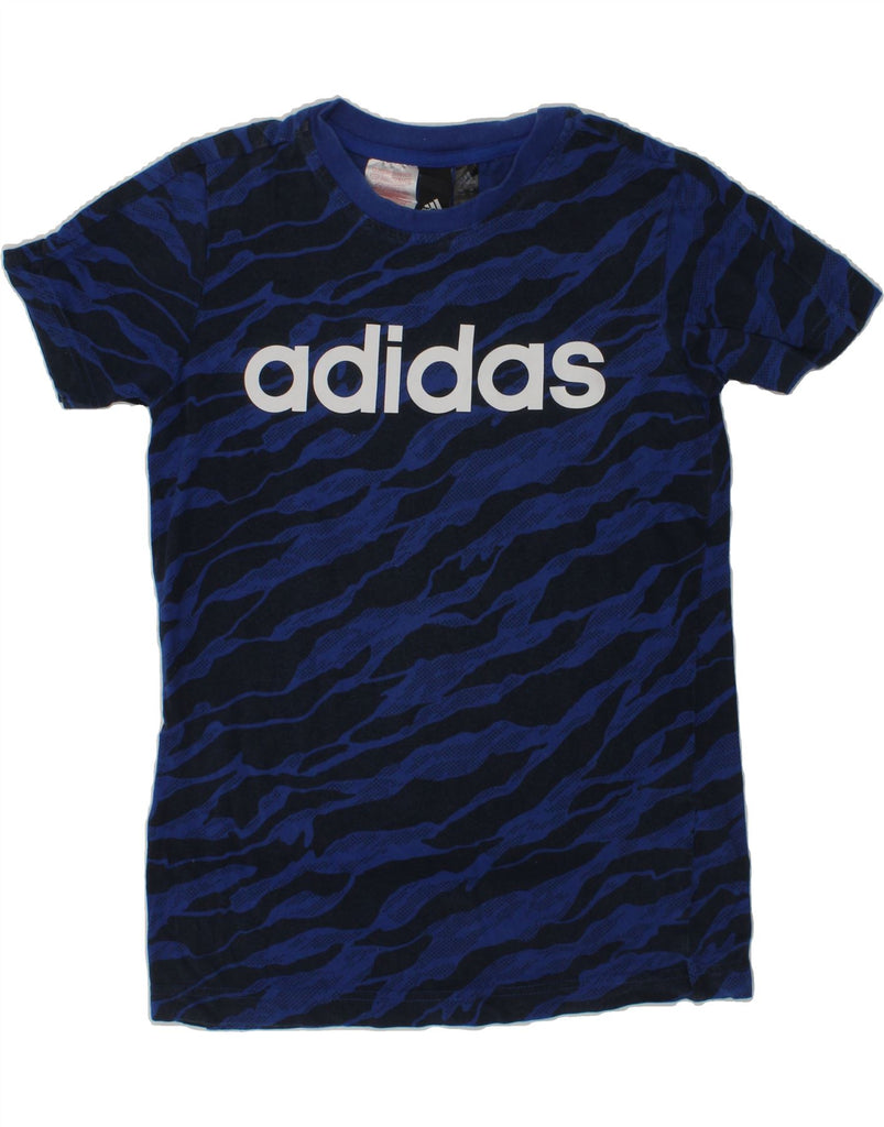 ADIDAS Boys Graphic T-Shirt Top 9-10 Years Navy Blue Cotton | Vintage Adidas | Thrift | Second-Hand Adidas | Used Clothing | Messina Hembry 