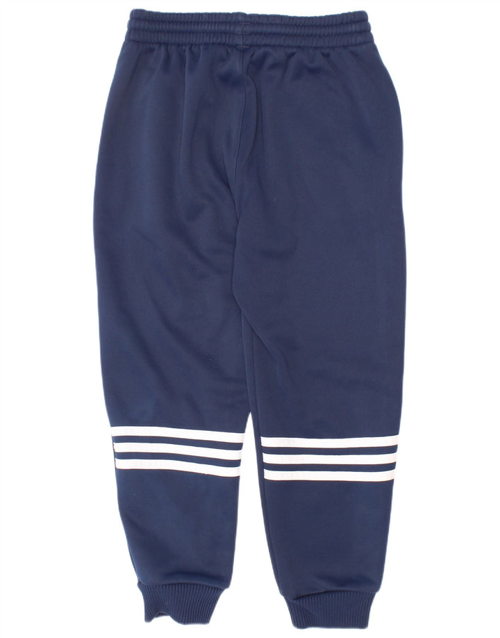 Adidas Boys Tracksuit Trousers Joggers 6-7 Years Navy Blue Polyester