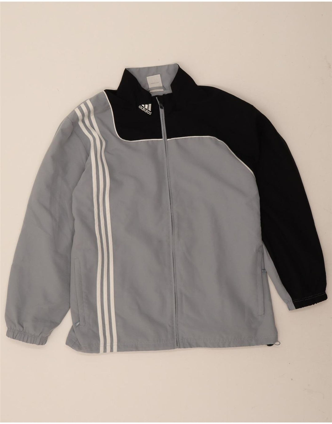 Adidas Mens Tracksuit Top Jacket UK 48/50 XL Grey Colourblock Polyester