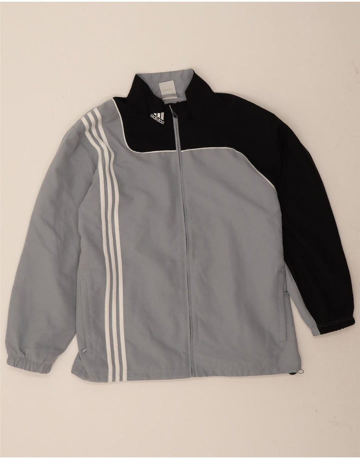 Adidas Mens Tracksuit Top Jacket UK 48/50 XL Grey Colourblock Polyester