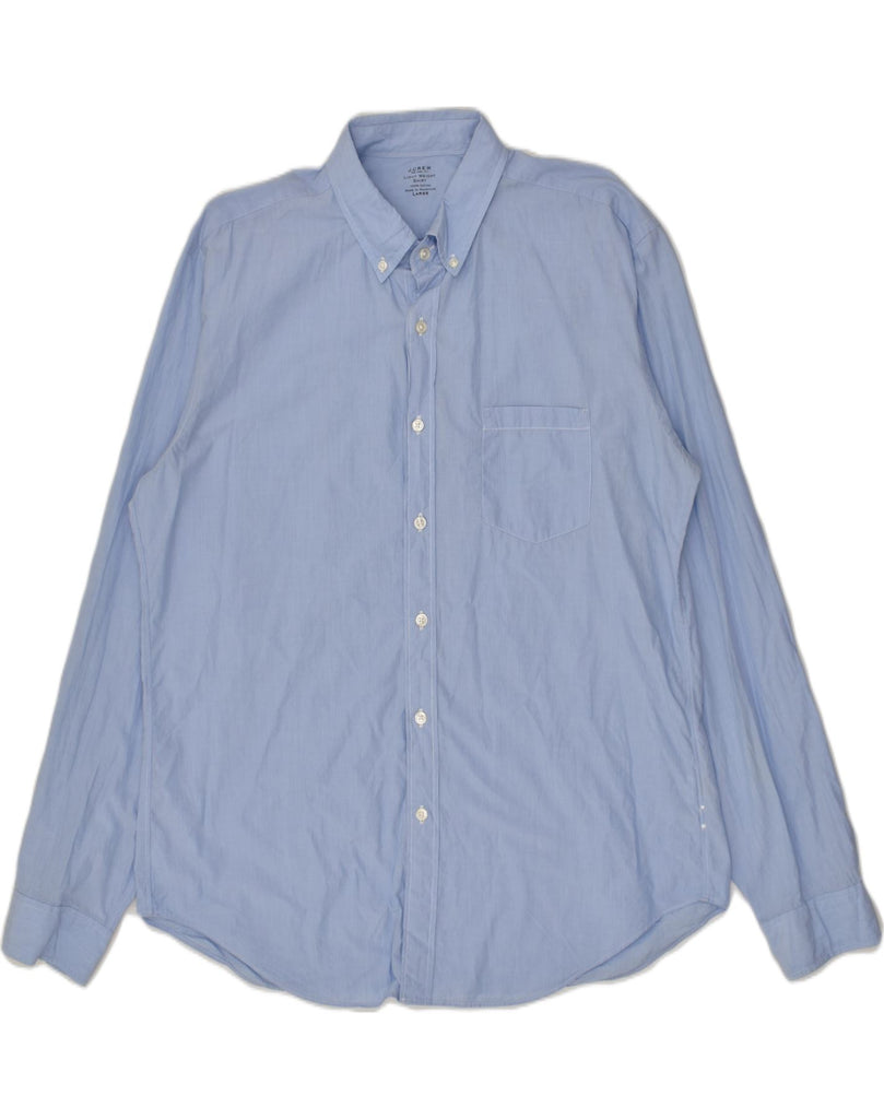 J. CREW Mens Shirt Large Blue Cotton | Vintage J. Crew | Thrift | Second-Hand J. Crew | Used Clothing | Messina Hembry 