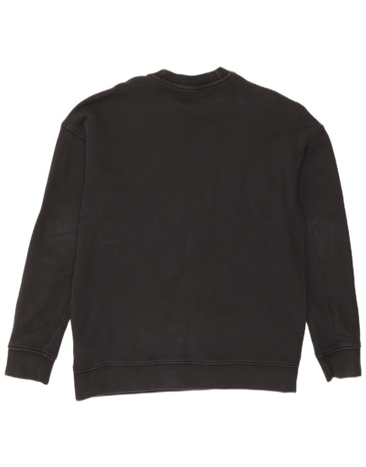 Adidas Womens Graphic Oversized Sweatshirt Jumper UK 10 Small Black Cotton