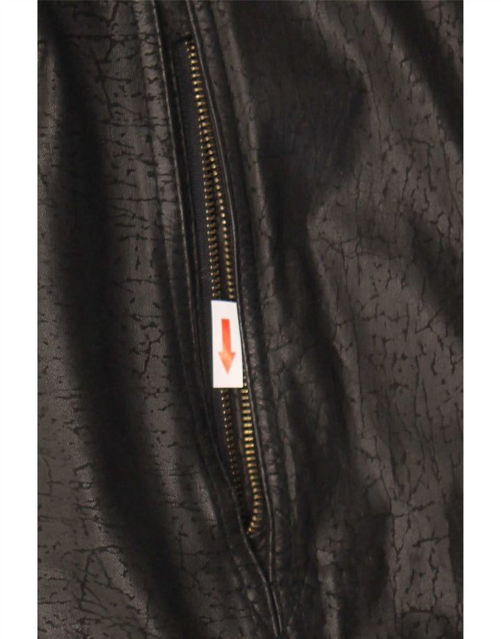 Vintage Mens Leather Jacket IT 52 XL Black