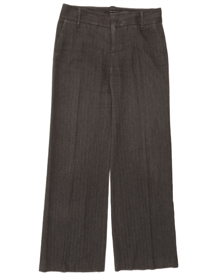 Zara Womens Casual Trousers EU 42 Large W32 L34 Grey Herringbone Classic
