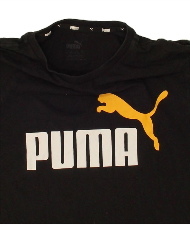 PUMA Boys Graphic T-Shirt Top 15-16 Years Black Cotton Vintage Puma and Second-Hand Puma from Messina Hembry 