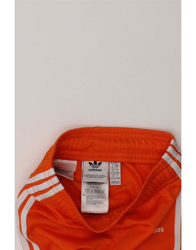 ADIDAS Baby Girls Joggers Tracksuit Trousers 18-24 Months Orange Polyester Vintage Adidas and Second-Hand Adidas from Messina Hembry 