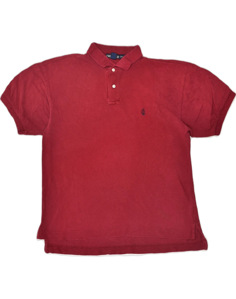 NAUTICA Mens Polo Shirt Large Burgundy Cotton | Vintage Nautica | Thrift | Second-Hand Nautica | Used Clothing | Messina Hembry 