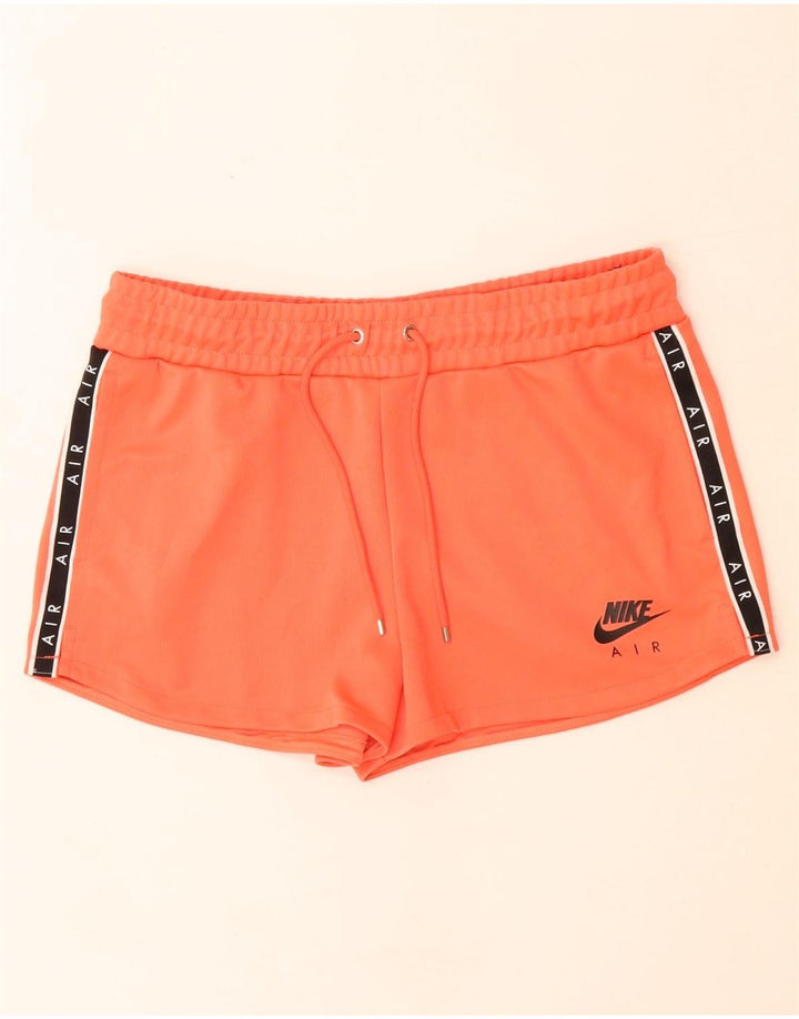 Nike Womens Graphic Sport Shorts UK 14 Medium  Orange Polyester