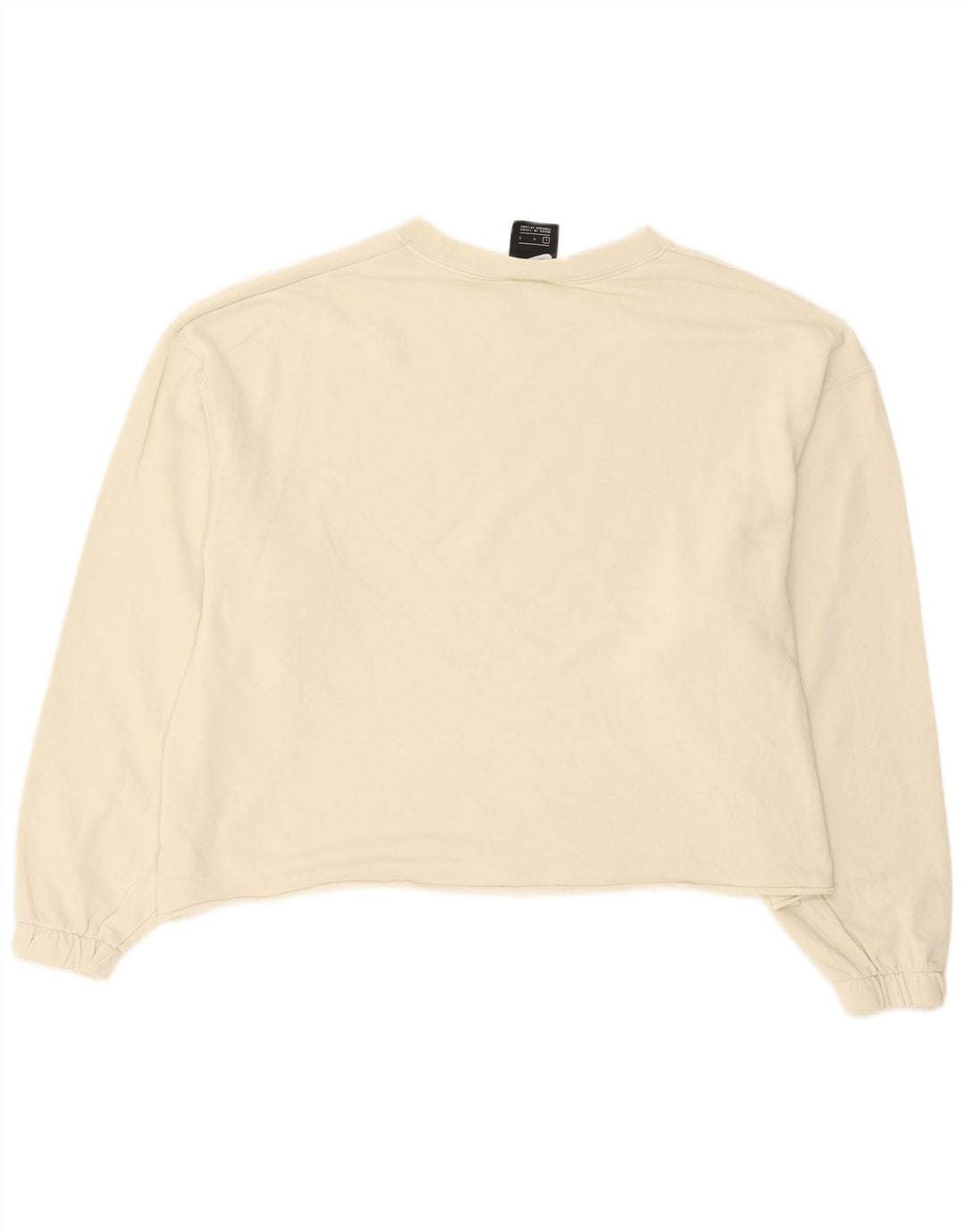 Nike Womens Graphic Oversized Sweatshirt Jumper UK 16 Large Beige Cotton