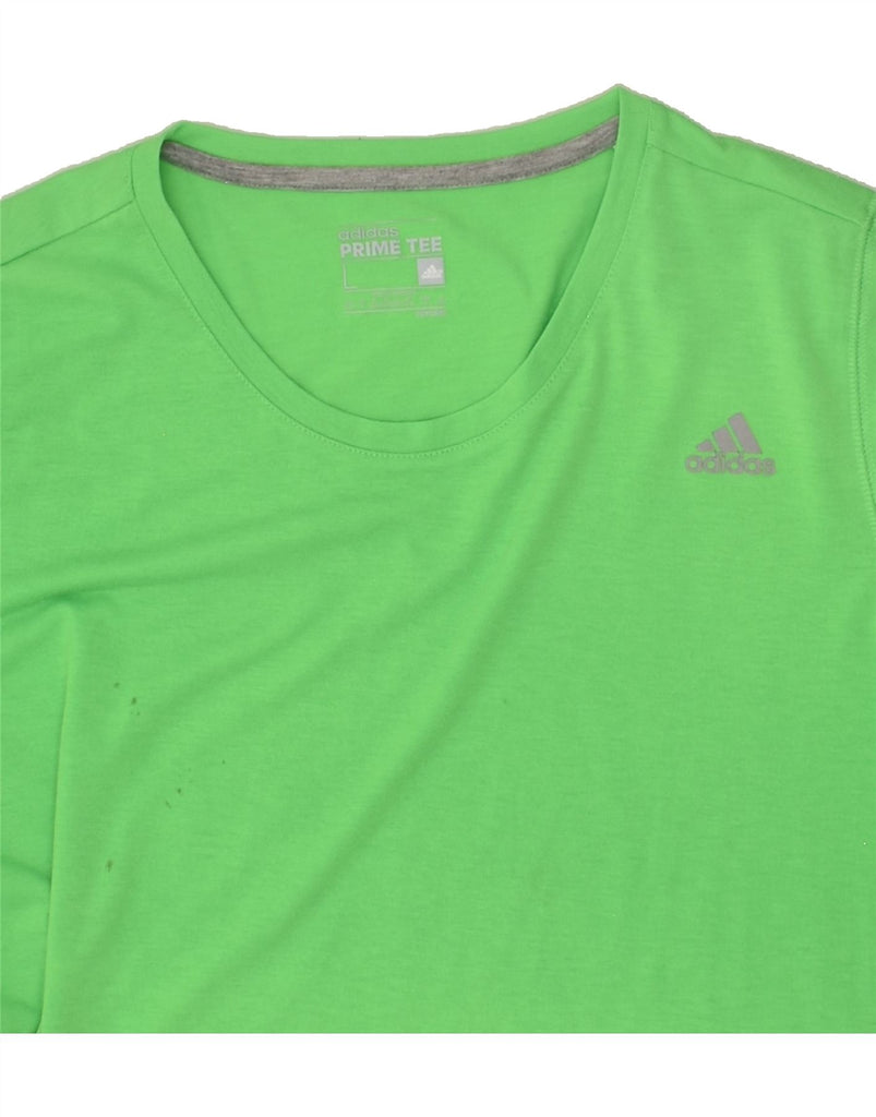 ADIDAS Womens T-Shirt Top UK 12 Medium Green Polyester | Vintage Adidas | Thrift | Second-Hand Adidas | Used Clothing | Messina Hembry 