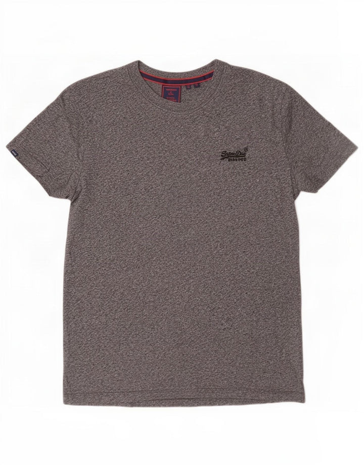 Superdry Mens T-Shirt Top Medium Grey Flecked Cotton