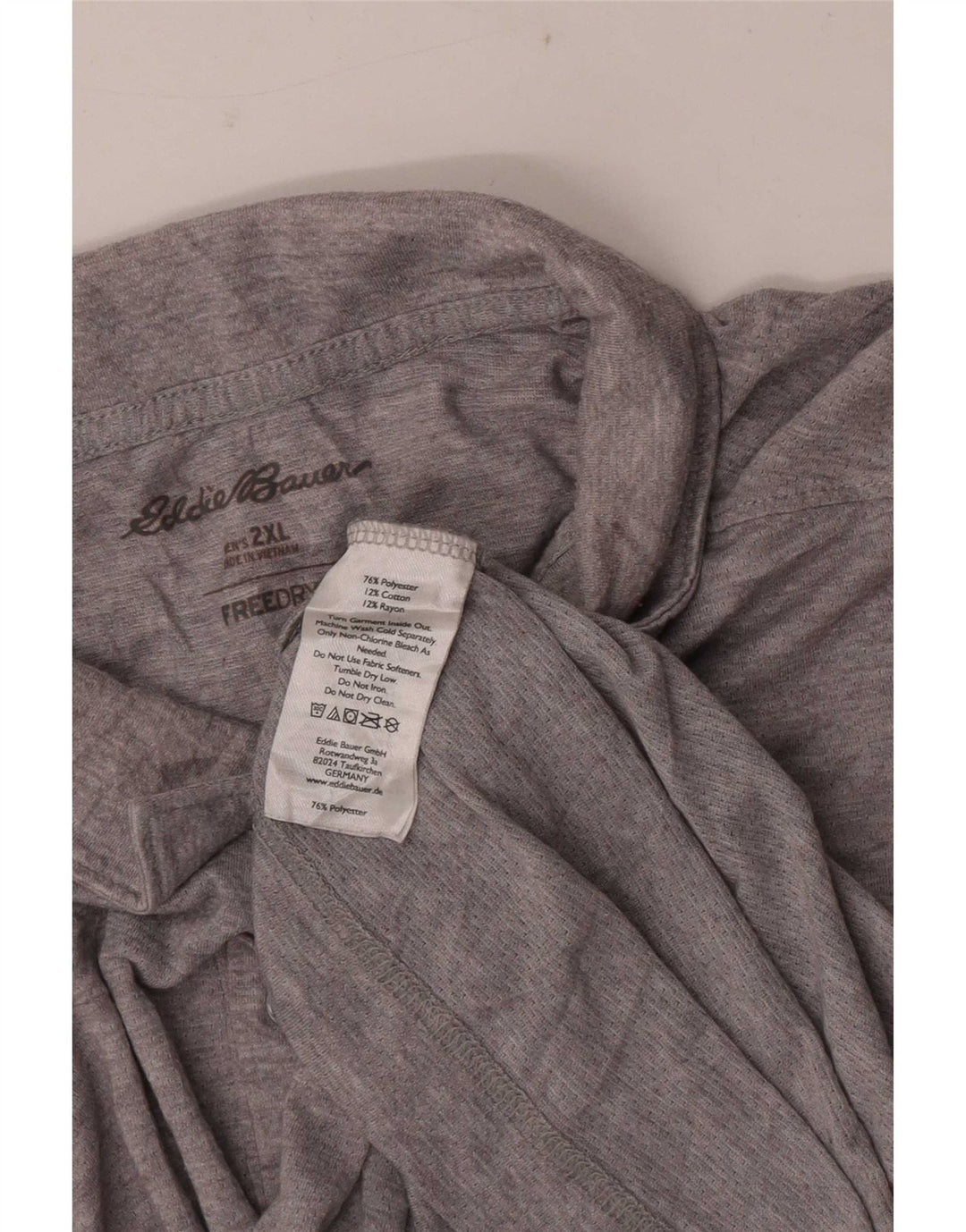 Eddie Bauer Mens Short Sleeve Regular Fit Polo Shirt 2XL Grey Polyester