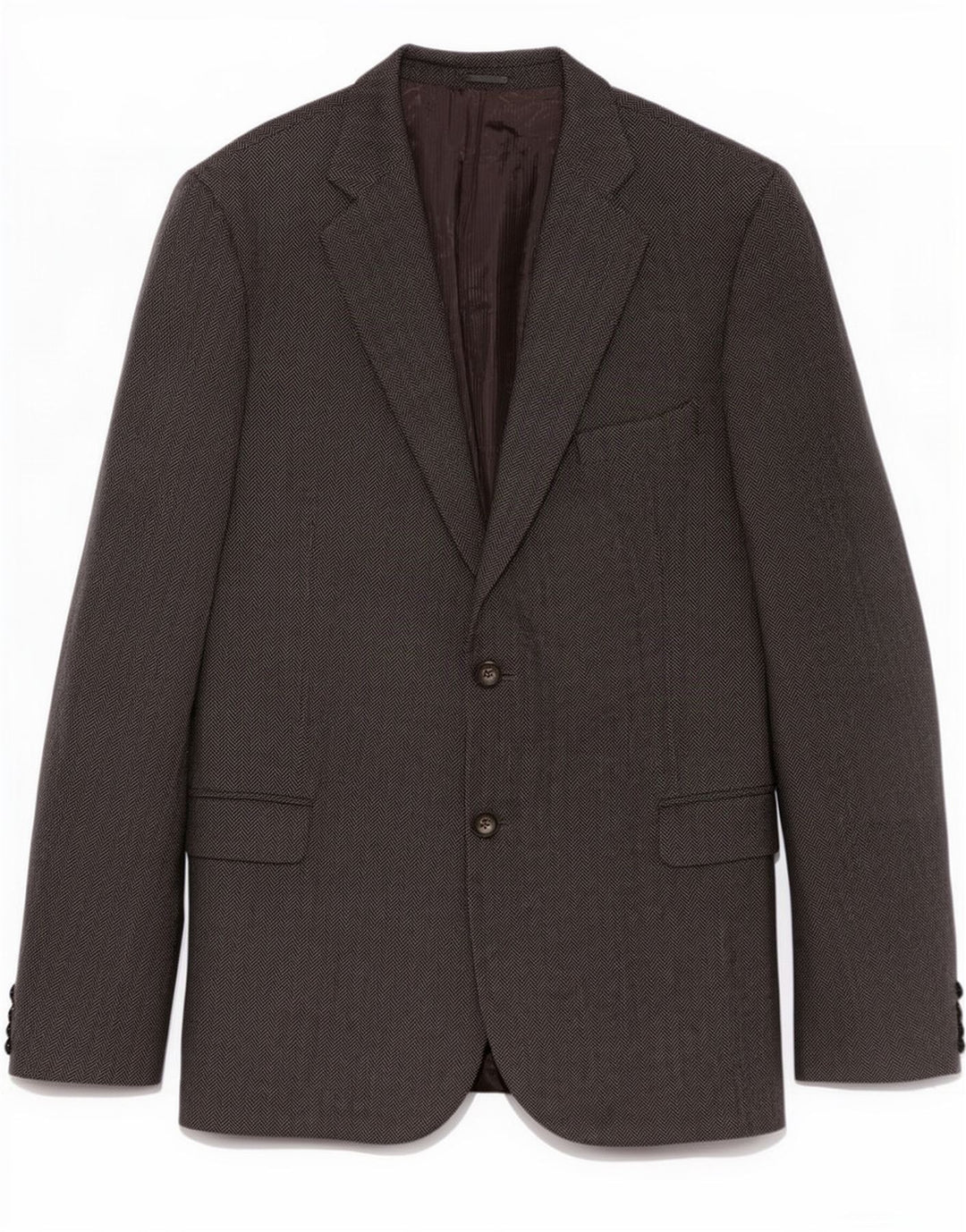 Viapiana Mens 2 Button Blazer Jacket IT 60 5XL Grey Herringbone New Wool