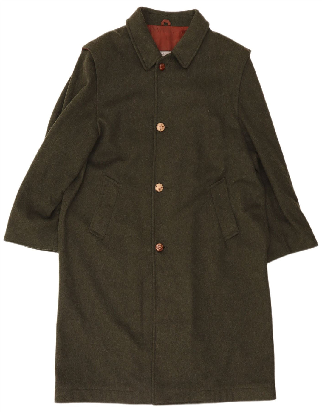 Umberto Scolari Mens Overcoat IT 52 XL Khaki