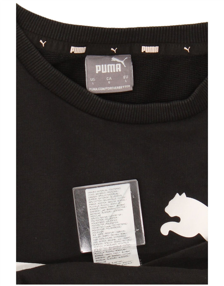 Puma Mens Graphic Sweatshirt Jumper Large Black Cotton