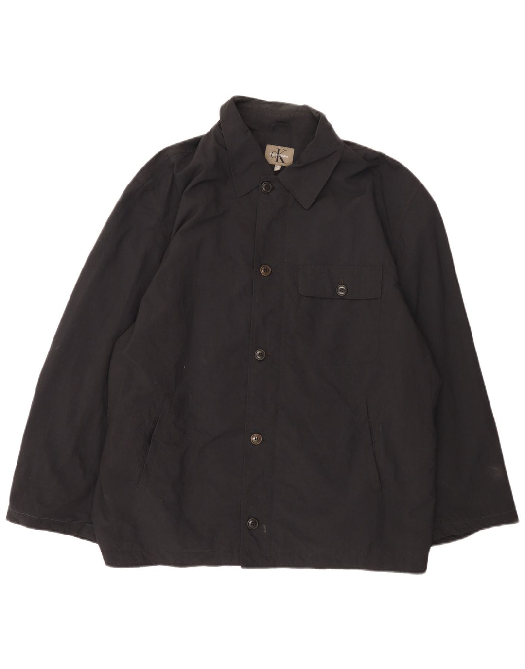 Calvin Klein Mens Windbreaker Jacket UK 44 2XL Black