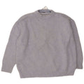 Zara Womens Oversized Crew Neck Jumper Sweater UK 18 XL Blue Polyester